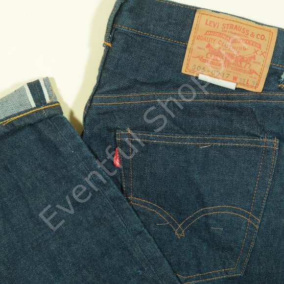 Vintage Levis 505 Big E Selvedge Jeans Mens 33 Blue Deadstock 60s Denim USA - Picture 1 of 16